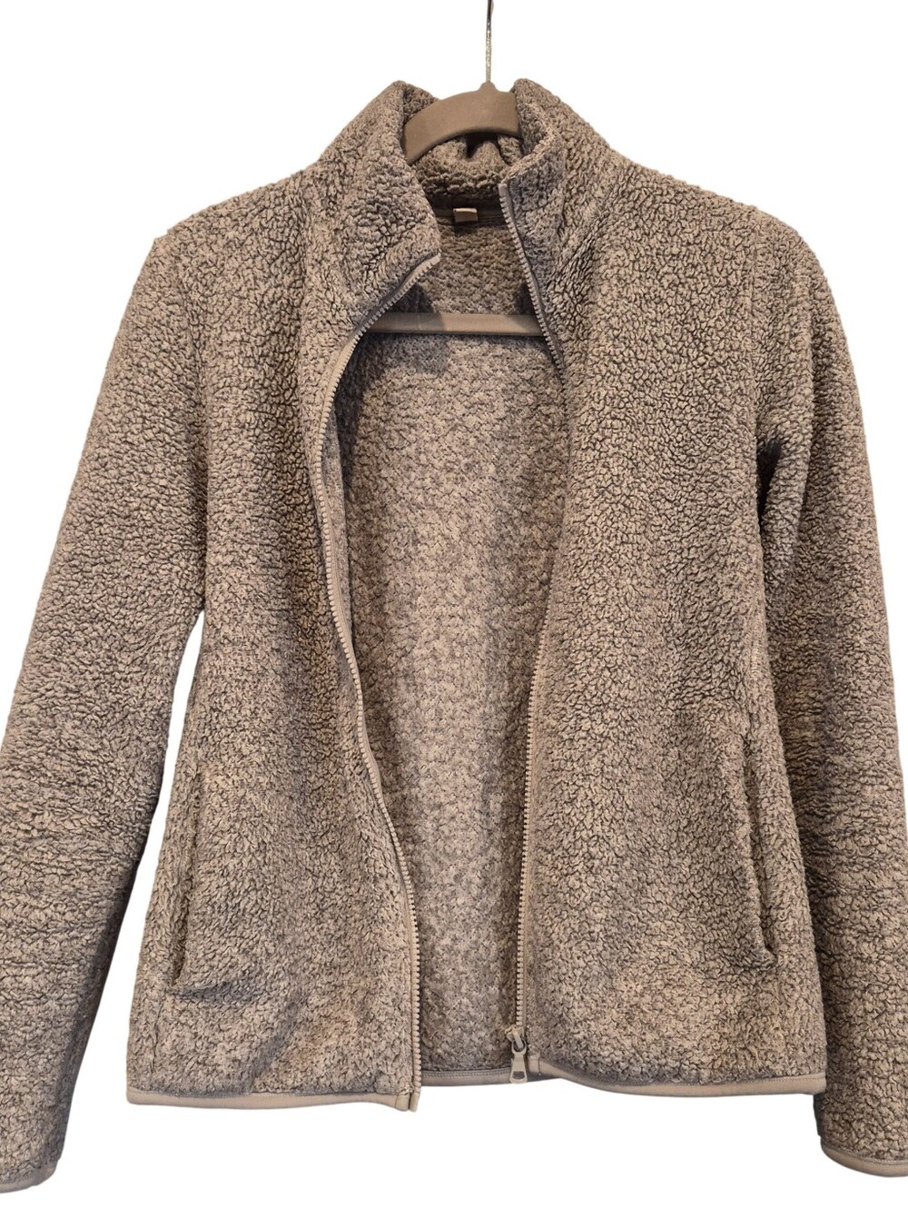 Uniqlo Women's Teddy Sherpa Full-Zip Jacket - Gray